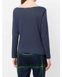 Женский темно-синий свитер с круглым вырезом от Aspesi