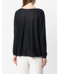 Женский темно-синий свитер с круглым вырезом от Max Mara