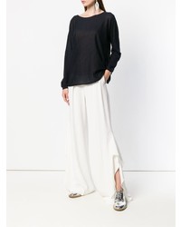 Женский темно-синий свитер с круглым вырезом от Max Mara