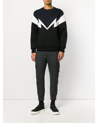 Мужской темно-синий свитер с круглым вырезом от Neil Barrett