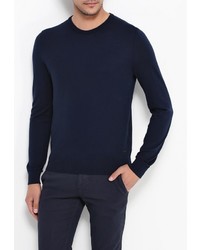 Мужской темно-синий свитер с круглым вырезом от BOSS