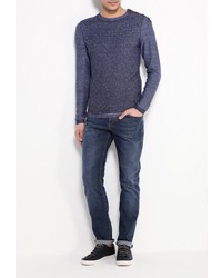 Мужской темно-синий свитер с круглым вырезом от Boss Orange