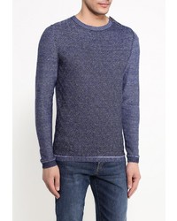 Мужской темно-синий свитер с круглым вырезом от Boss Orange