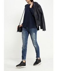 Женский темно-синий свитер с круглым вырезом от BOSS ORANGE