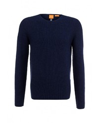 Мужской темно-синий свитер с круглым вырезом от Boss Orange