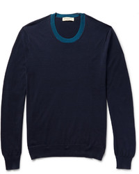 Мужской темно-синий свитер с круглым вырезом от Burberry