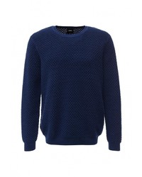 Мужской темно-синий свитер с круглым вырезом от Burton Menswear London