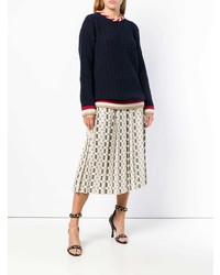 Женский темно-синий свитер с круглым вырезом от Gucci