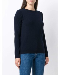 Женский темно-синий свитер с круглым вырезом от Liska
