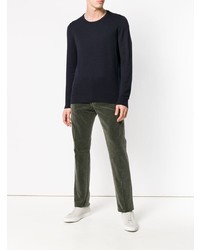 Мужской темно-синий свитер с круглым вырезом от Massimo Alba