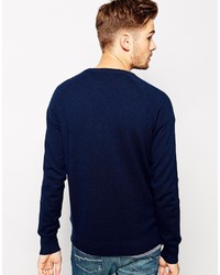 Мужской темно-синий свитер с круглым вырезом от Selected