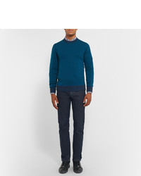Мужской темно-синий свитер с круглым вырезом от Brioni