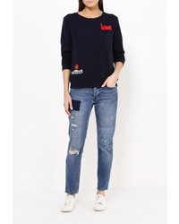 Женский темно-синий свитер с круглым вырезом от Chic Chic