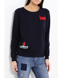 Женский темно-синий свитер с круглым вырезом от Chic Chic