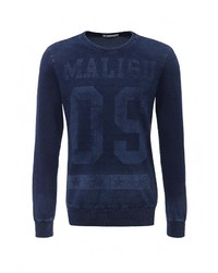 Мужской темно-синий свитер с круглым вырезом от Chromosome