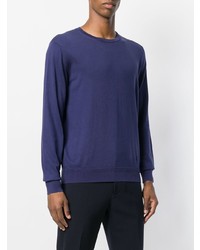 Мужской темно-синий свитер с круглым вырезом от Corneliani