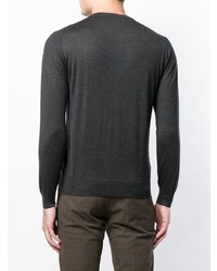 Мужской темно-синий свитер с круглым вырезом от Cruciani