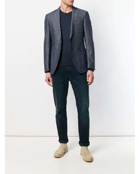 Мужской темно-синий свитер с круглым вырезом от John Smedley