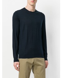 Мужской темно-синий свитер с круглым вырезом от Laneus