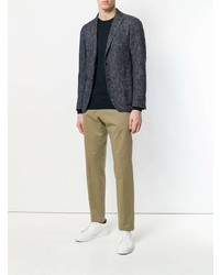 Мужской темно-синий свитер с круглым вырезом от Laneus