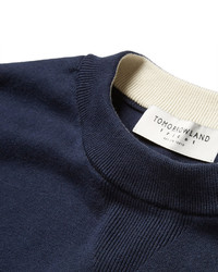 Мужской темно-синий свитер с круглым вырезом от TOMORROWLAND