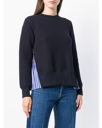 Женский темно-синий свитер с круглым вырезом от Sacai