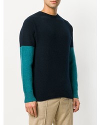 Мужской темно-синий свитер с круглым вырезом от YMC