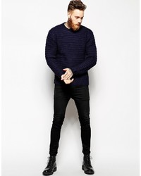 Мужской темно-синий свитер с круглым вырезом от Lee