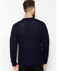 Мужской темно-синий свитер с круглым вырезом от Lee