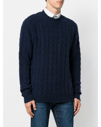 Мужской темно-синий свитер с круглым вырезом от MSGM