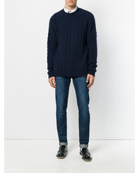 Мужской темно-синий свитер с круглым вырезом от MSGM