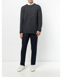 Мужской темно-синий свитер с круглым вырезом от Roberto Collina