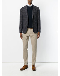 Мужской темно-синий свитер с круглым вырезом от Cruciani