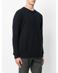 Мужской темно-синий свитер с круглым вырезом от Laneus