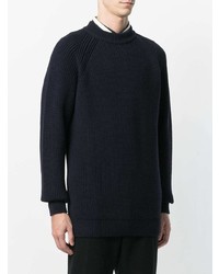 Мужской темно-синий свитер с круглым вырезом от Sunnei