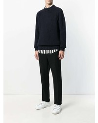 Мужской темно-синий свитер с круглым вырезом от Sunnei