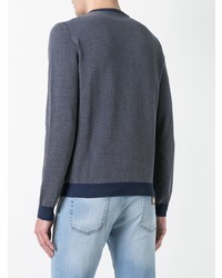 Мужской темно-синий свитер с круглым вырезом от Zanone