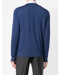 Мужской темно-синий свитер с круглым вырезом от Isaia