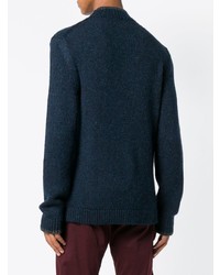 Мужской темно-синий свитер с круглым вырезом от Massimo Alba