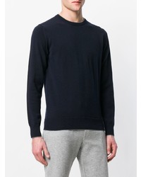 Мужской темно-синий свитер с круглым вырезом от Eleventy