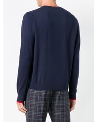 Мужской темно-синий свитер с круглым вырезом от Sun 68