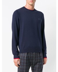 Мужской темно-синий свитер с круглым вырезом от Sun 68