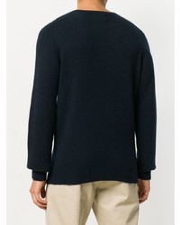 Мужской темно-синий свитер с круглым вырезом от YMC