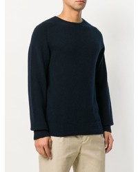 Мужской темно-синий свитер с круглым вырезом от YMC
