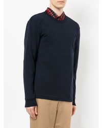 Мужской темно-синий свитер с круглым вырезом от Sunspel