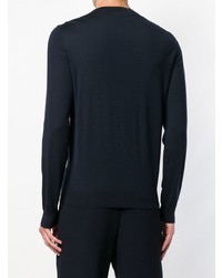 Мужской темно-синий свитер с круглым вырезом от Brioni
