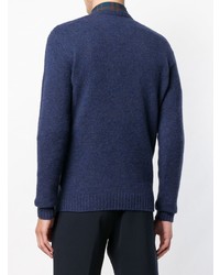 Мужской темно-синий свитер с круглым вырезом от Zanone
