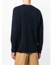 Мужской темно-синий свитер с круглым вырезом от Folk