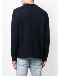 Мужской темно-синий свитер с круглым вырезом от Natural Selection