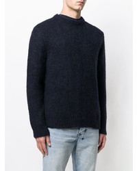 Мужской темно-синий свитер с круглым вырезом от Natural Selection